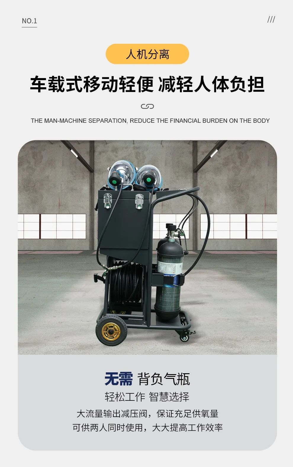 品質(zhì)升級(jí) | HG-CHZK2、A 6.8L兩瓶高壓送風(fēng)式長(zhǎng)管呼吸器，為安全、舒適而生