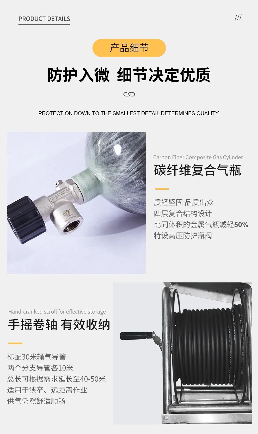 品質(zhì)升級(jí) | HG-CHZK2、A 6.8L兩瓶高壓送風(fēng)式長(zhǎng)管呼吸器，為安全、舒適而生